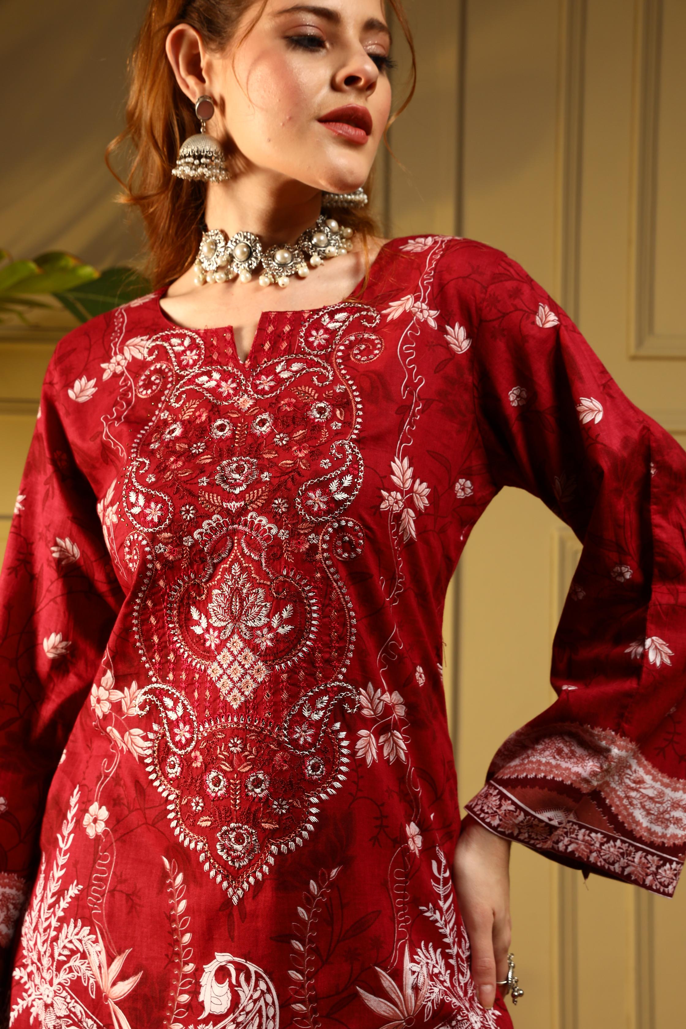 Royal Radiance Red Kurta Set