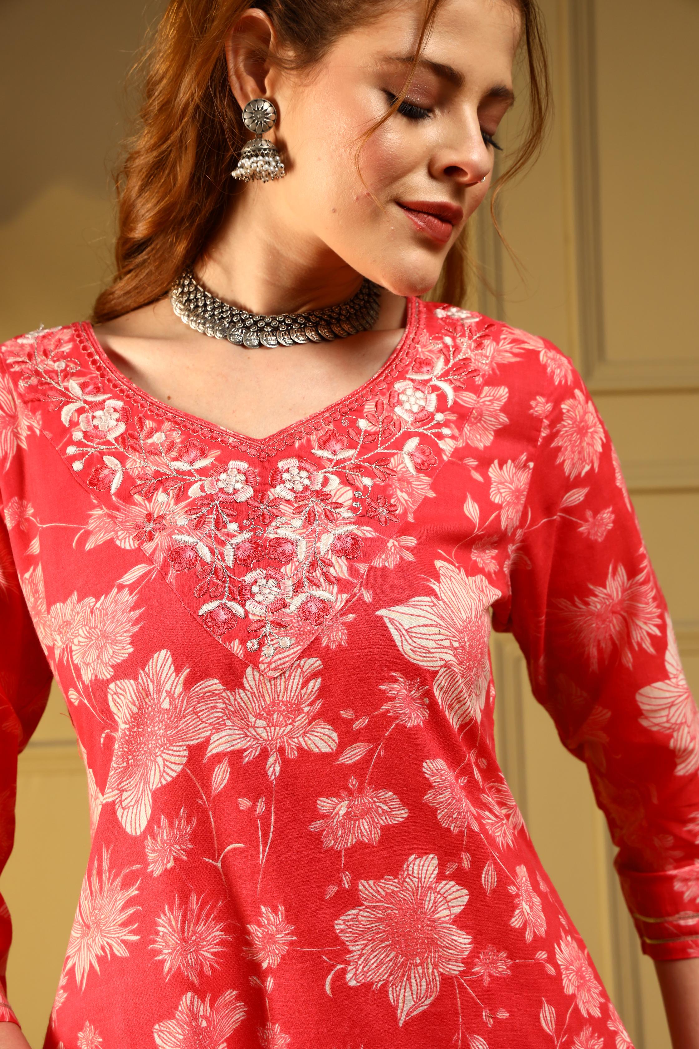 Peach Blossom Kurta Set