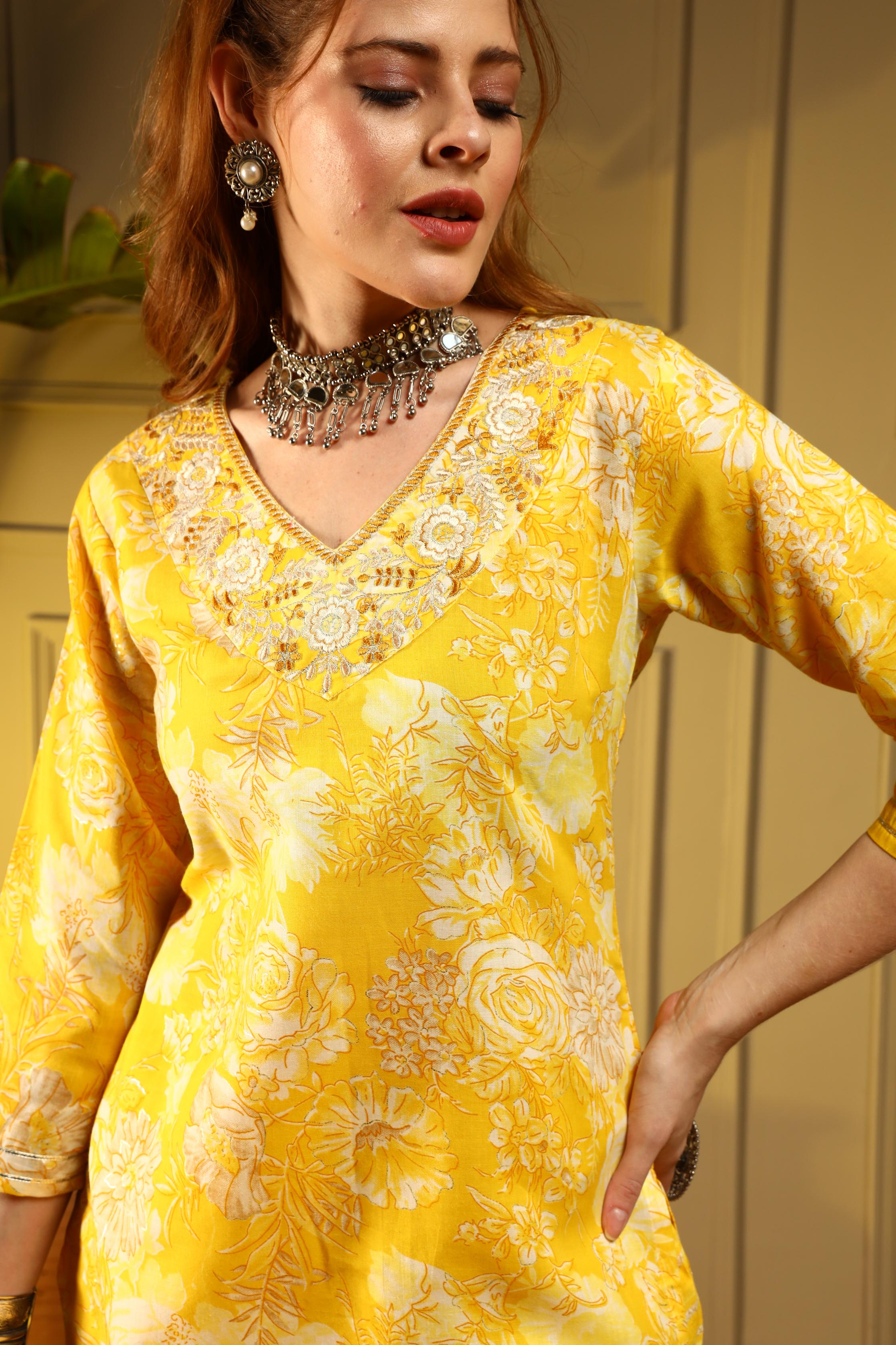 Sunlit Bloom Yellow Kurta