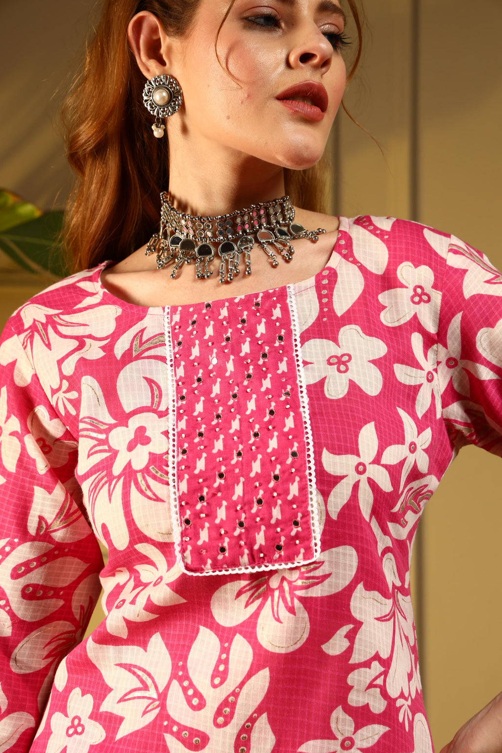 Blossom Charm Pink Printed Kurta Set