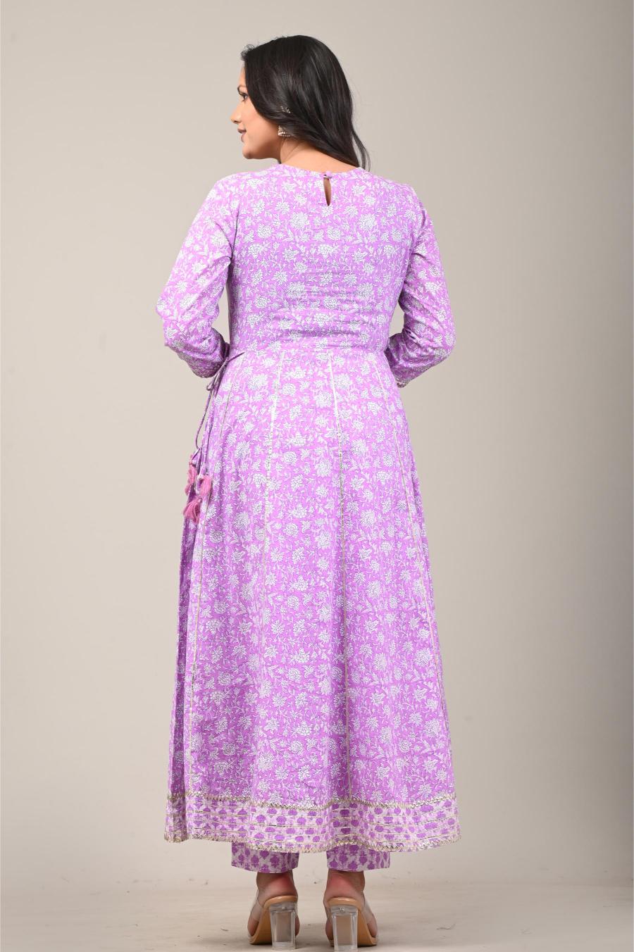 Lavender Anarkali Kurta Set