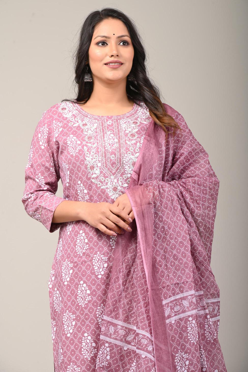 Handblock Printed Cotton Kurta Set