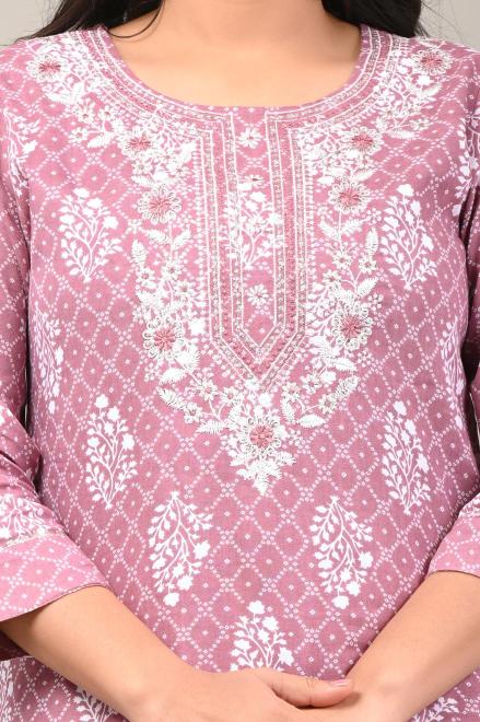 Handblock Printed Cotton Kurta Set