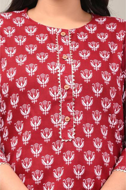 Hand-Block Printed Cotton Kurta Set