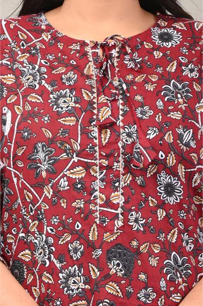 Florl Handblock Printed Cotton Kurta Set